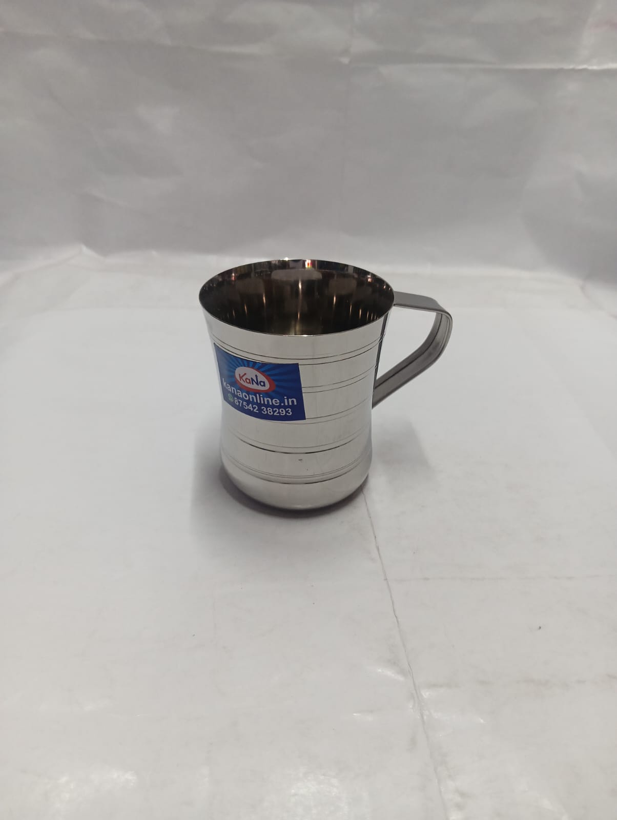 Stainless Steel Wide-Rim Tapered Line Mug