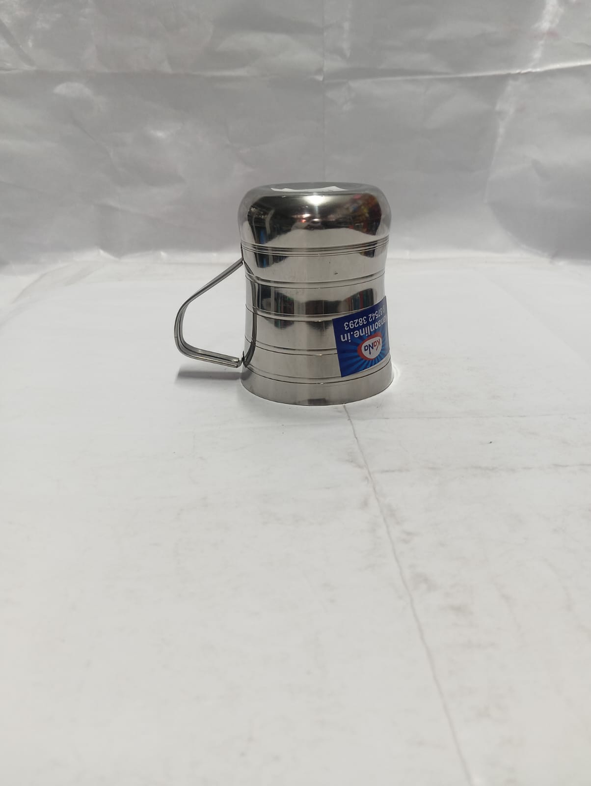 Stainless Steel Wide-Rim Tapered Line Mug - Image 3