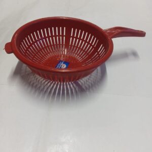 Red Plastic Round Strainer Basket with Handle