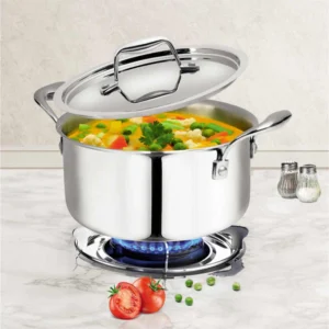 signoraware Artista Tri Ply Stewpot   with Lid | Cooking Pot 18/8 Food Grade Tri Ply Stainless Steel | Durable Soup Pot Stew Simmering Pot