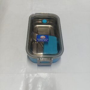 Premium Stainless Steel Single Compartment Lunch Box with covered plastic Mini Inner Box & Spoon