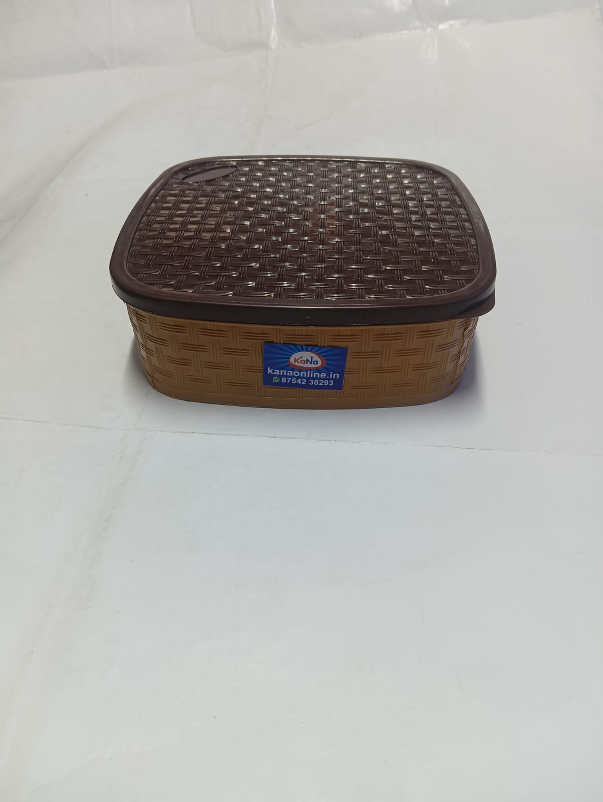 Premium 7-Compartment Woven Textured Plastic Spice Box (Masala Dabba) with Airtight Lid
