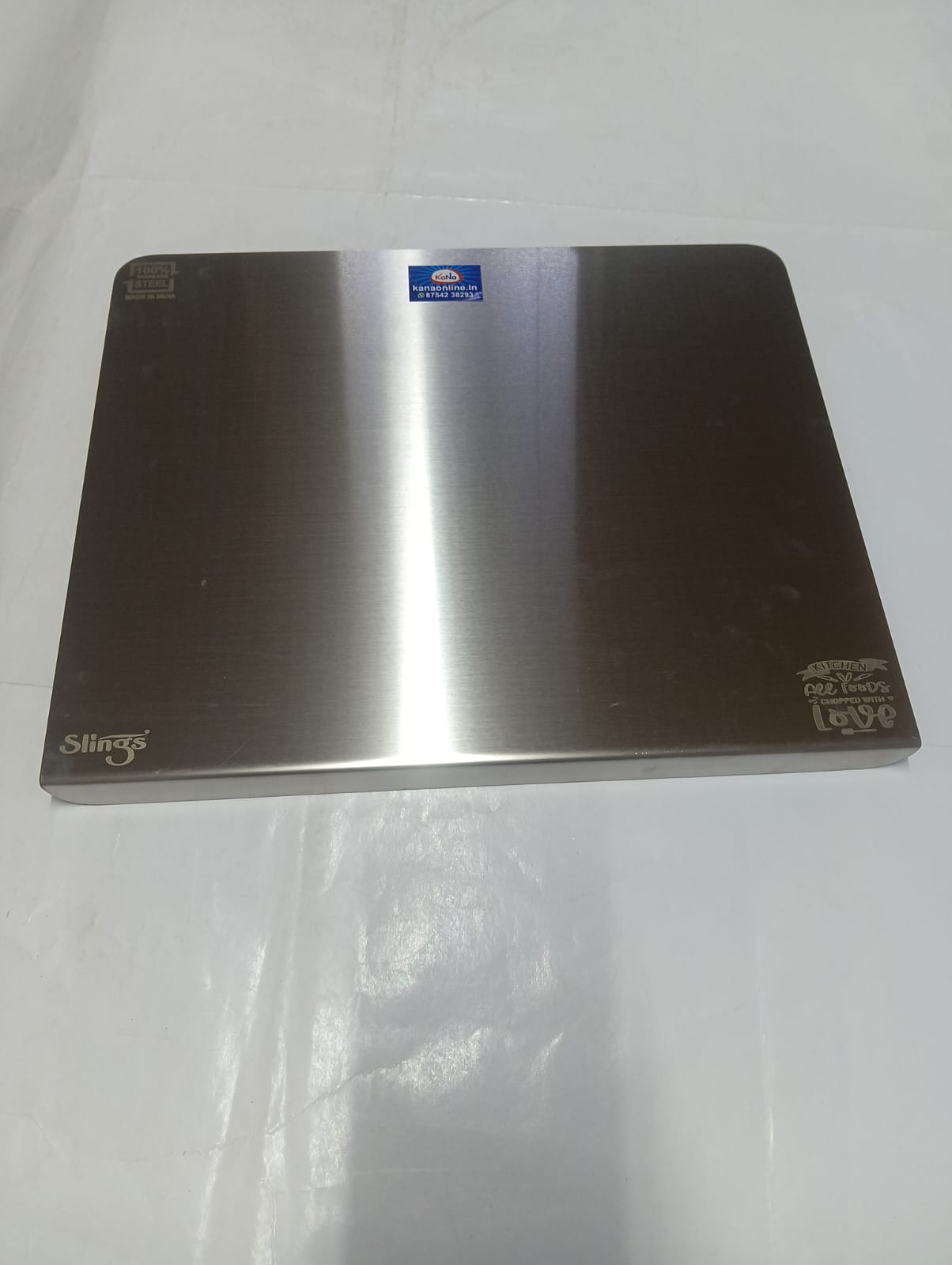 Premium Stainless Steel L-Shaped Chopping & Pastry Board with Countertop Lip