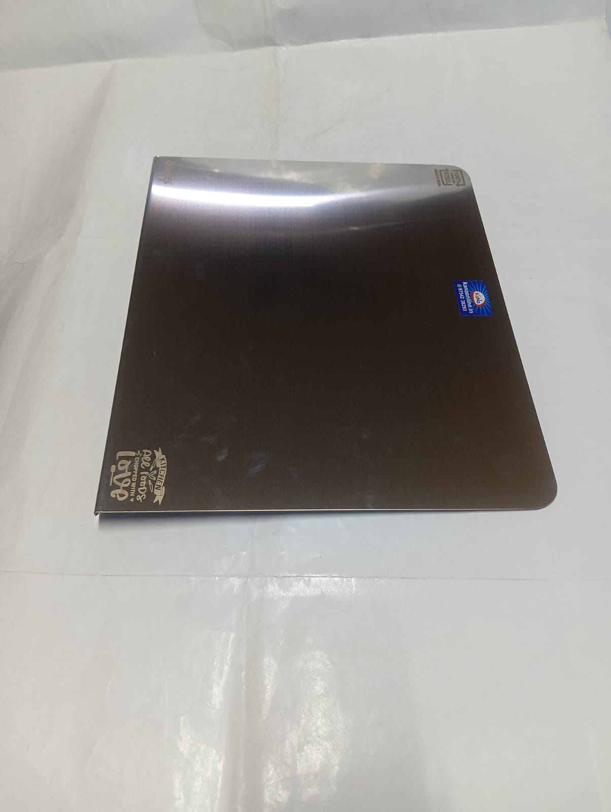 Premium Stainless Steel L-Shaped Chopping & Pastry Board with Countertop Lip - Image 3