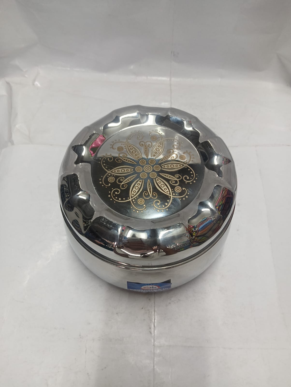 Premium Laser-Design Stainless Steel Belly Tiffin Box Set - Image 2