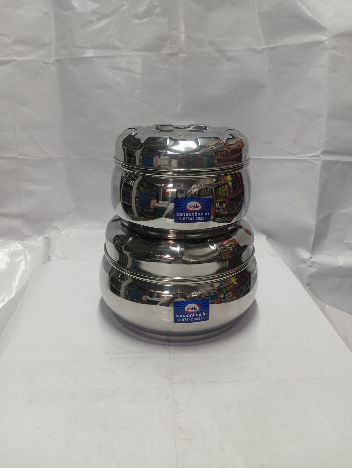 Premium Laser-Design Stainless Steel Belly Tiffin Box Set