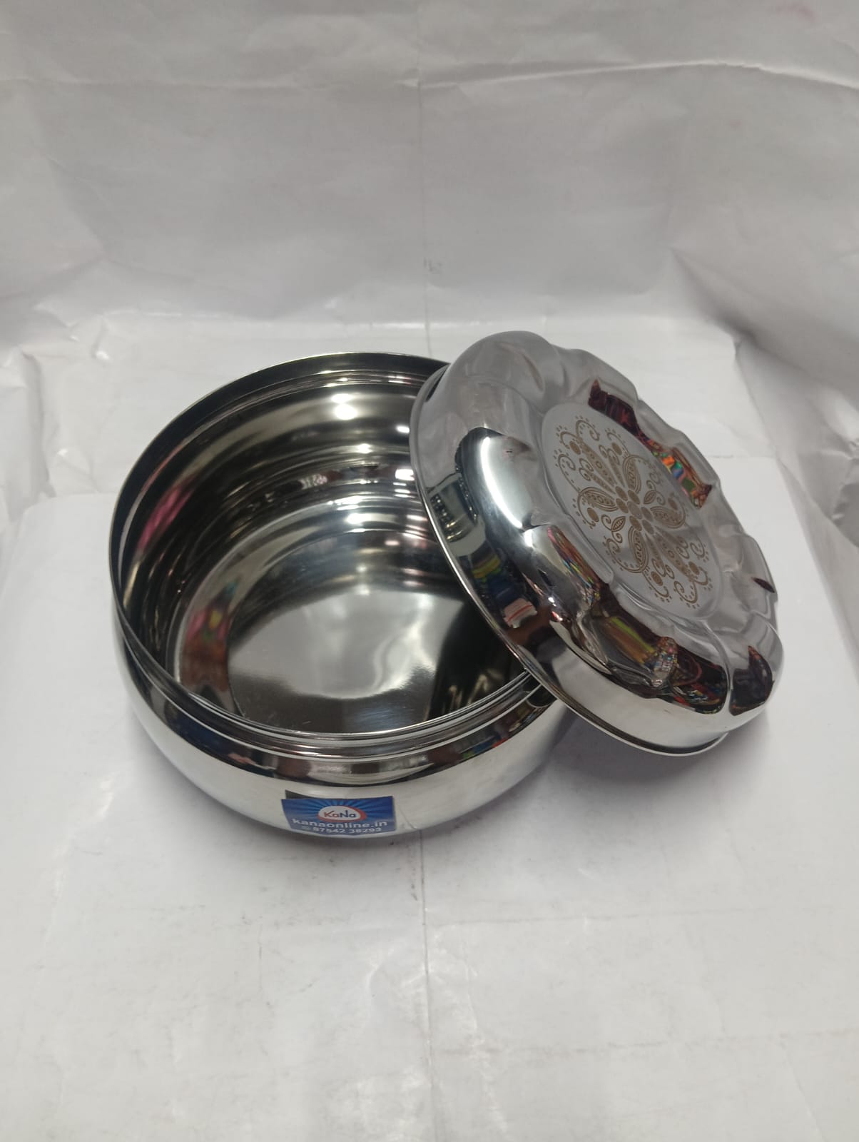 Premium Laser-Design Stainless Steel Belly Tiffin Box Set - Image 10
