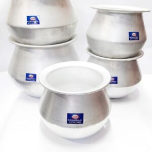 Kana Traditional Aluminium Satti / Wide-Bottom Rice Cooking Pot Set (5 sizes)