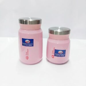 Stainless Steel Pink Colour-Sambar & Soup Jar Set (2) 300ML & 500ML