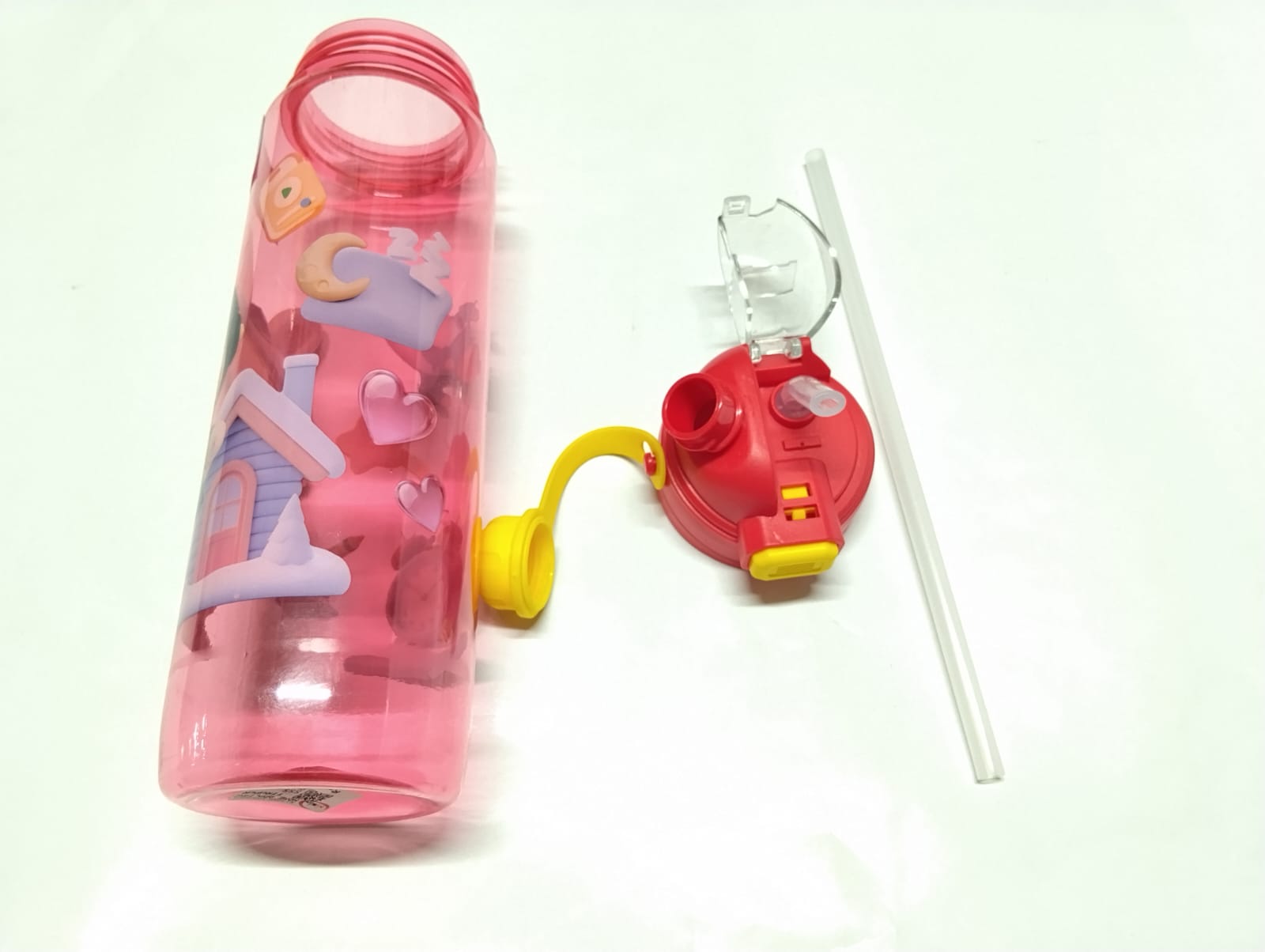 Kids Cartoon 2 in 1 Water Bottle (Flip-Top and Sipper ) - Image 2