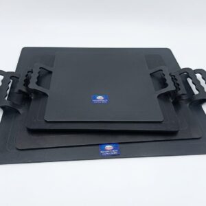 Premium Ultra-Heavy Weight Iron Square Tawa or Dosa Kal / Massive Flat Griddle with Dual Handles