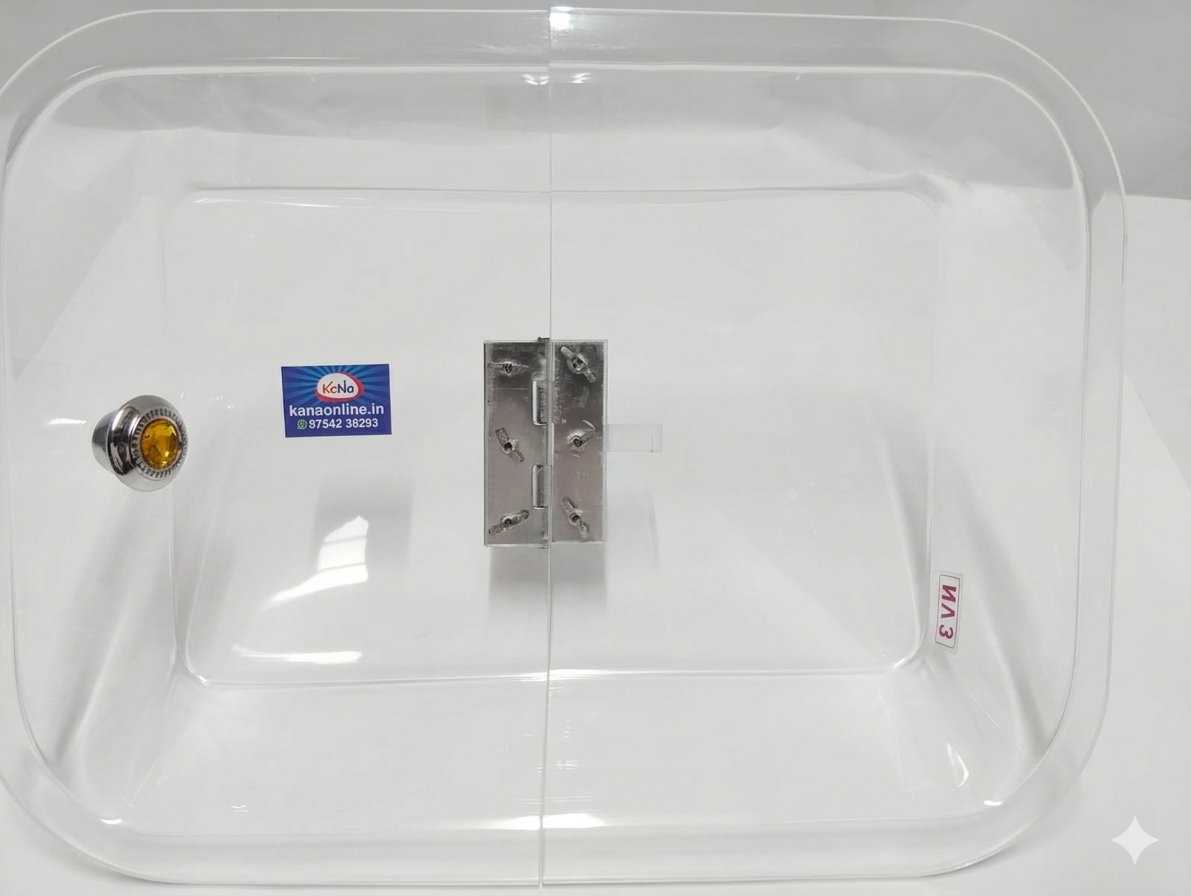 Premium Stainless Steel Rectangular Cake Tray With a Acrylic Hinged Clear Display Cover - Image 10