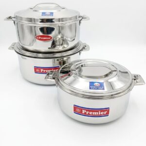 Premier Stainless Steel Double-Walled Insulated Casserole Hot Box Set (Set of 3)