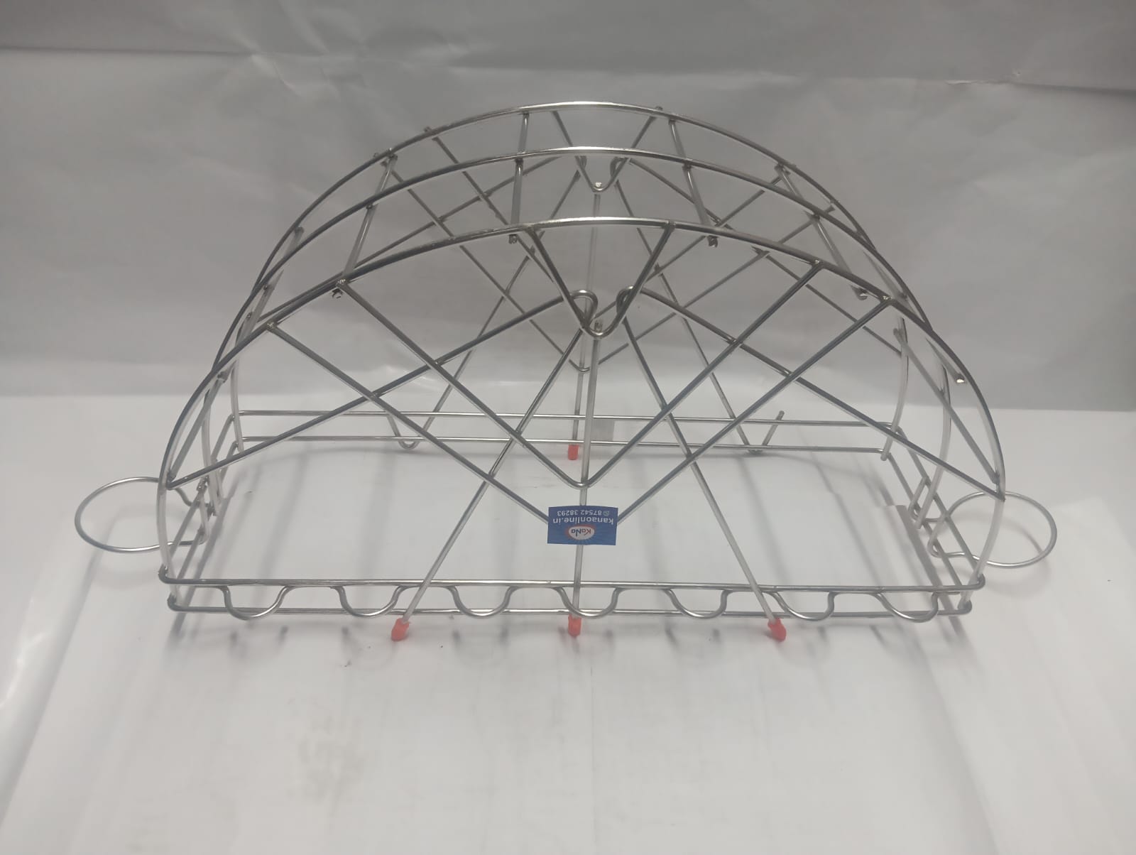 Stainless Steel Vessel Stand Plate Organizer Rack - Image 9