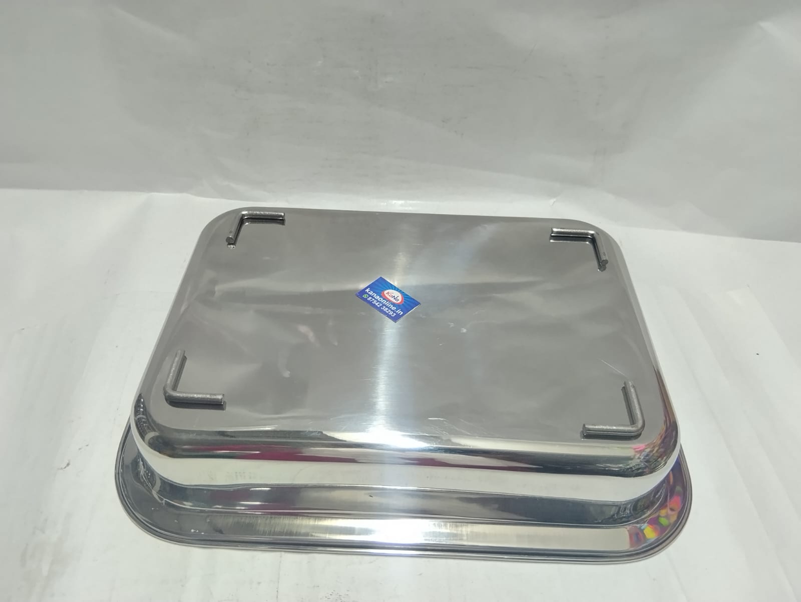 Premium Stainless Steel Rectangular Cake Tray With a Acrylic Hinged Clear Display Cover - Image 7