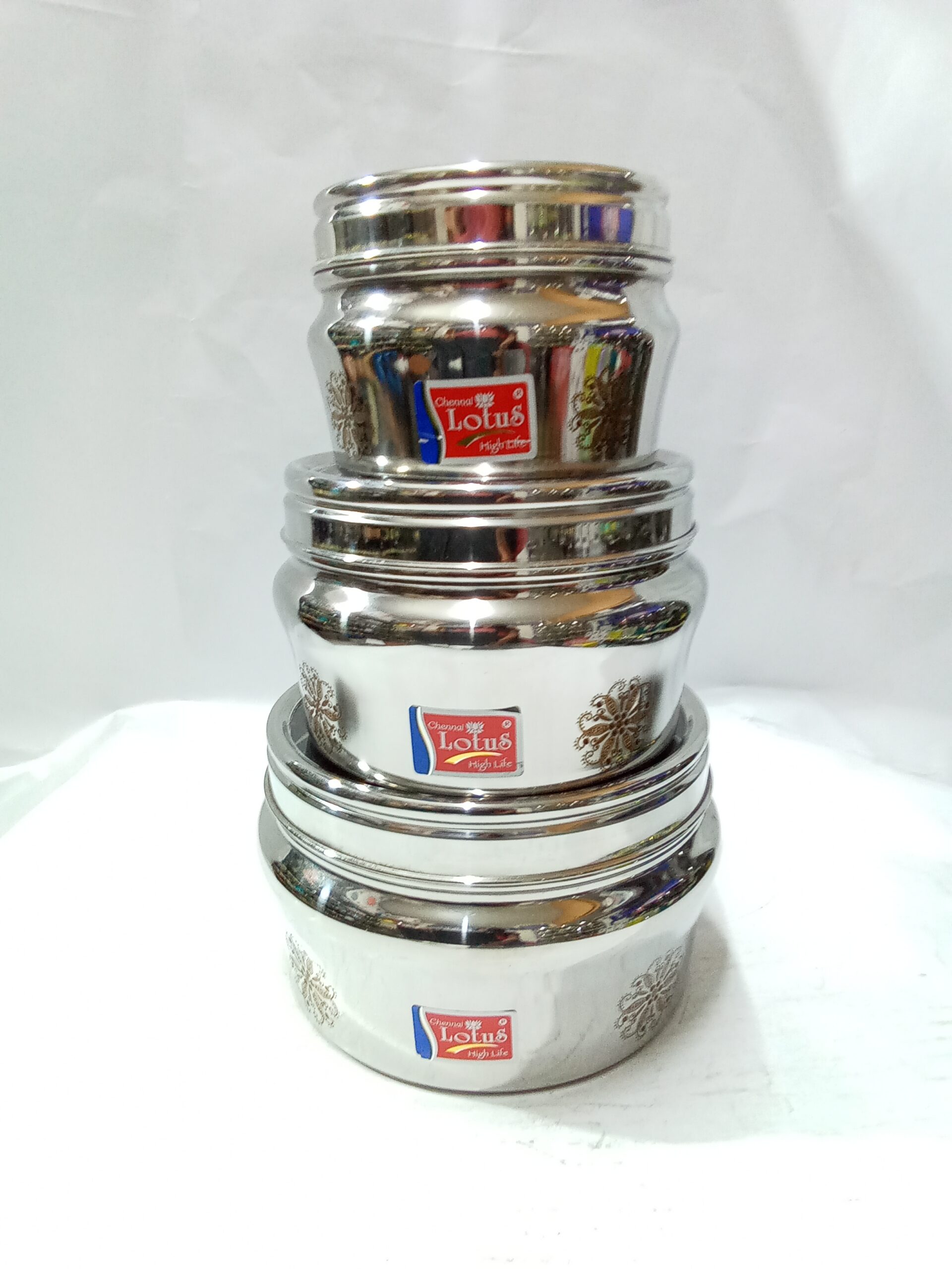 stainless steel bulging storage container,see-through transparent lid