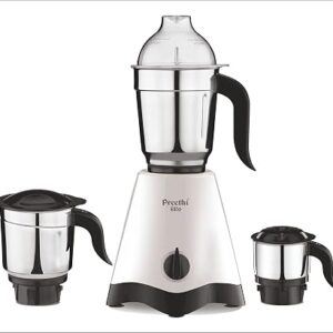 Preethi Elite Mixer Grinder, 600 Watt, White and black 3 Jars