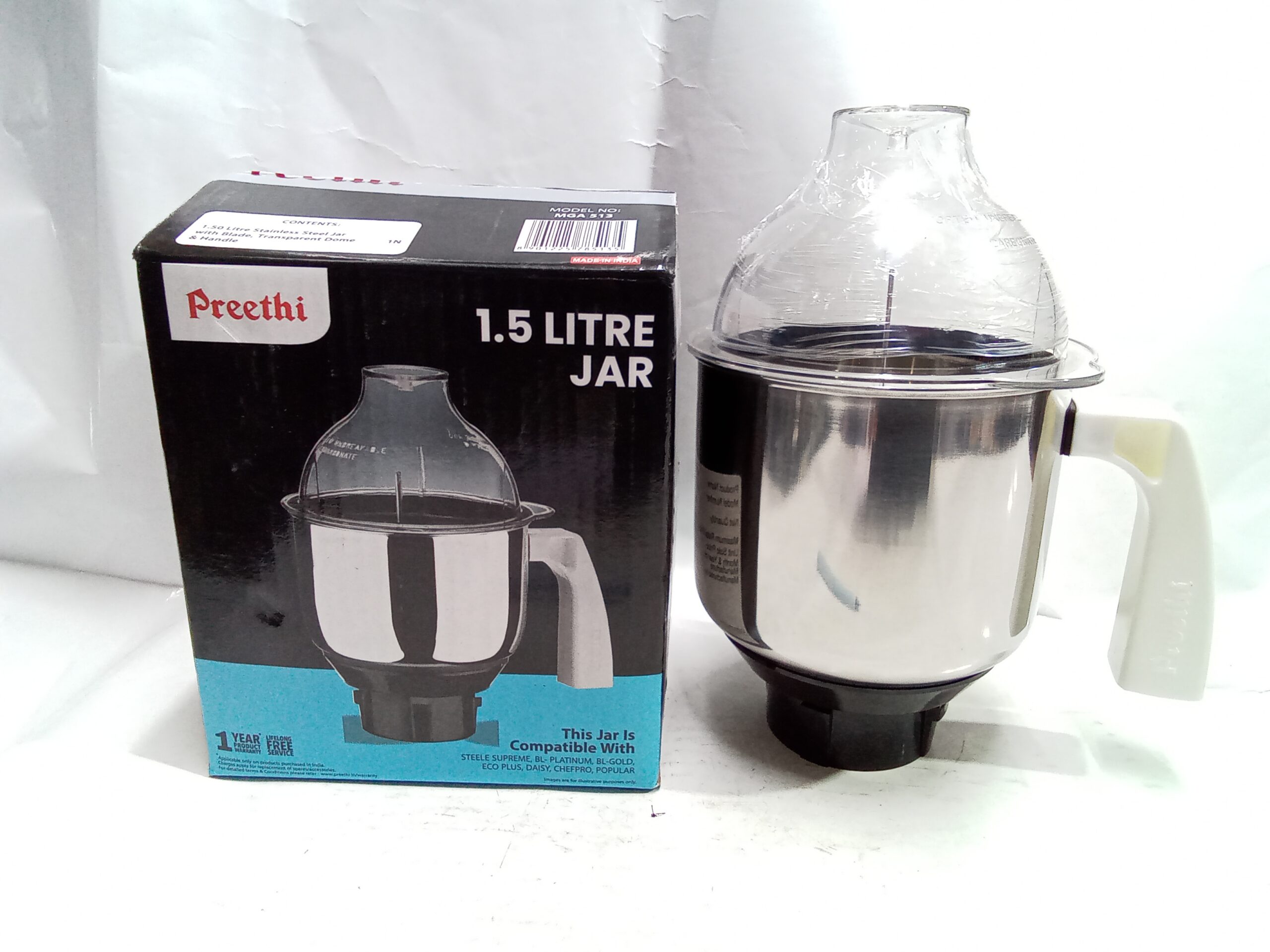 Preethi 1.5 Litre Stainless Steel Large Jar